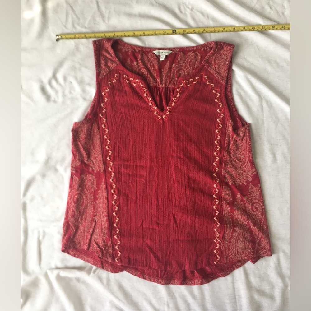 Lucky lightweight short sleeve hot pink/red boho top.